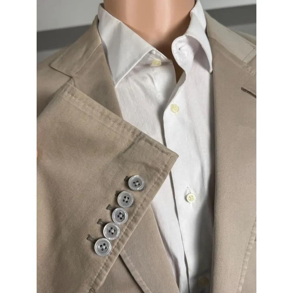 Tom Ford 2 Piece Summer Cotton Beige Tan Suit 54L 44L US Men's 38x32 trousers